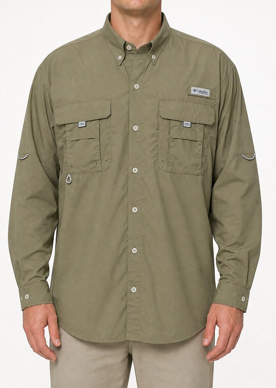 Columbia PFG Omni-Shade Shirt Mens XL Brown Vented Fishing Long Sleeve Button-Up